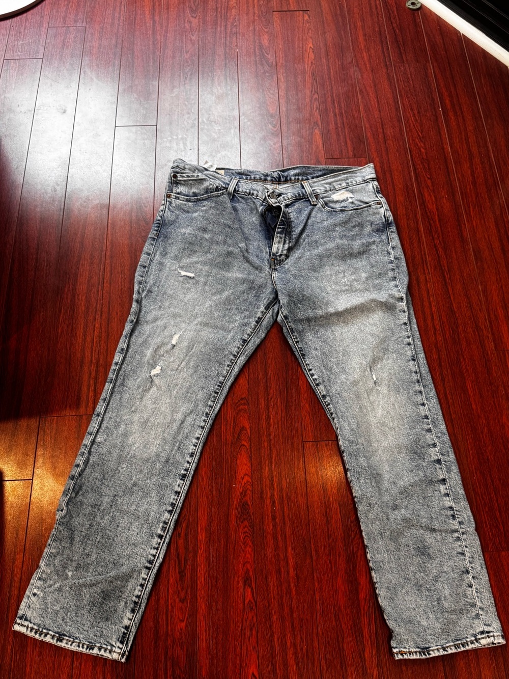 Levi's Men's Light Blue Washed Straight Jeans 511 36Wx30L